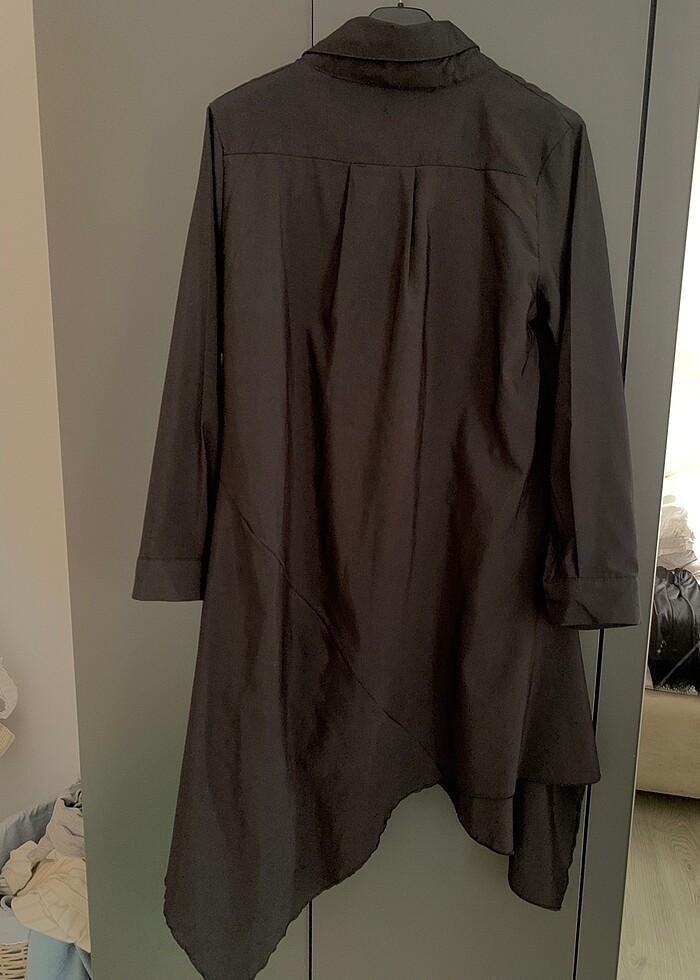 Siyah gömlek elbise - Görsel 4