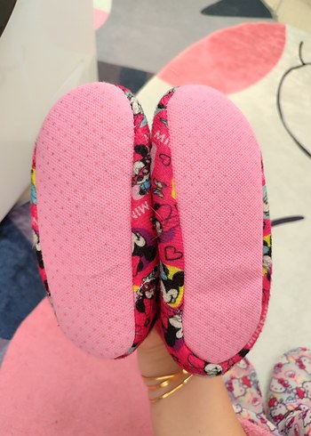 Kız Çocuk Renkli Polar Ev Terlikleri Velcro - Görsel 5