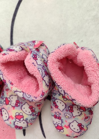 Kız Çocuk Renkli Polar Ev Terlikleri Velcro - Görsel 4