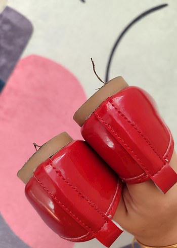 Kız Çocuk Kırmızı Fiyonk Detaylı Babet - Görsel 5