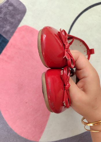 Kız Çocuk Kırmızı Fiyonk Detaylı Babet - Görsel 4