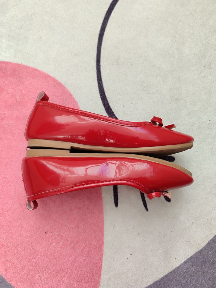 Kız Çocuk Kırmızı Fiyonk Detaylı Babet - Görsel 3