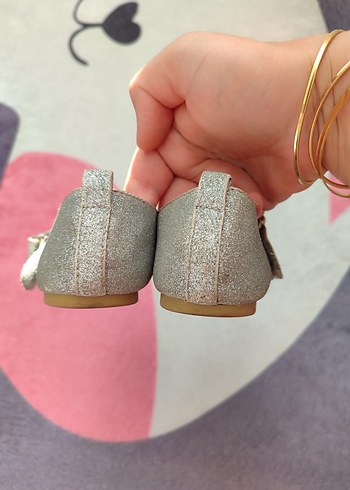 Kız Çocuk Gri Simli Babet Ayakkabı - Görsel 5