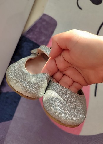 Kız Çocuk Gri Simli Babet Ayakkabı - Görsel 3