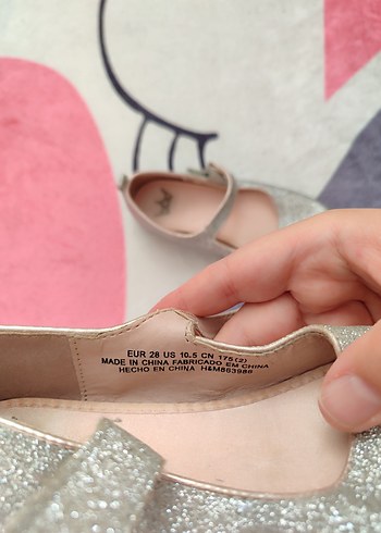 Kız Çocuk Gri Simli Babet Ayakkabı - Görsel 4