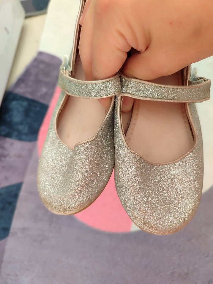 Kız Çocuk Gri Simli Babet Ayakkabı - Görsel 2