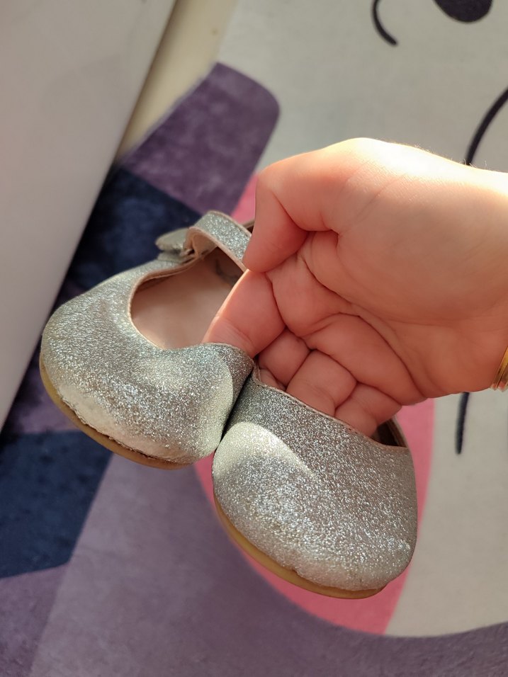 Kız Çocuk Gri Simli Babet Ayakkabı - Görsel 3