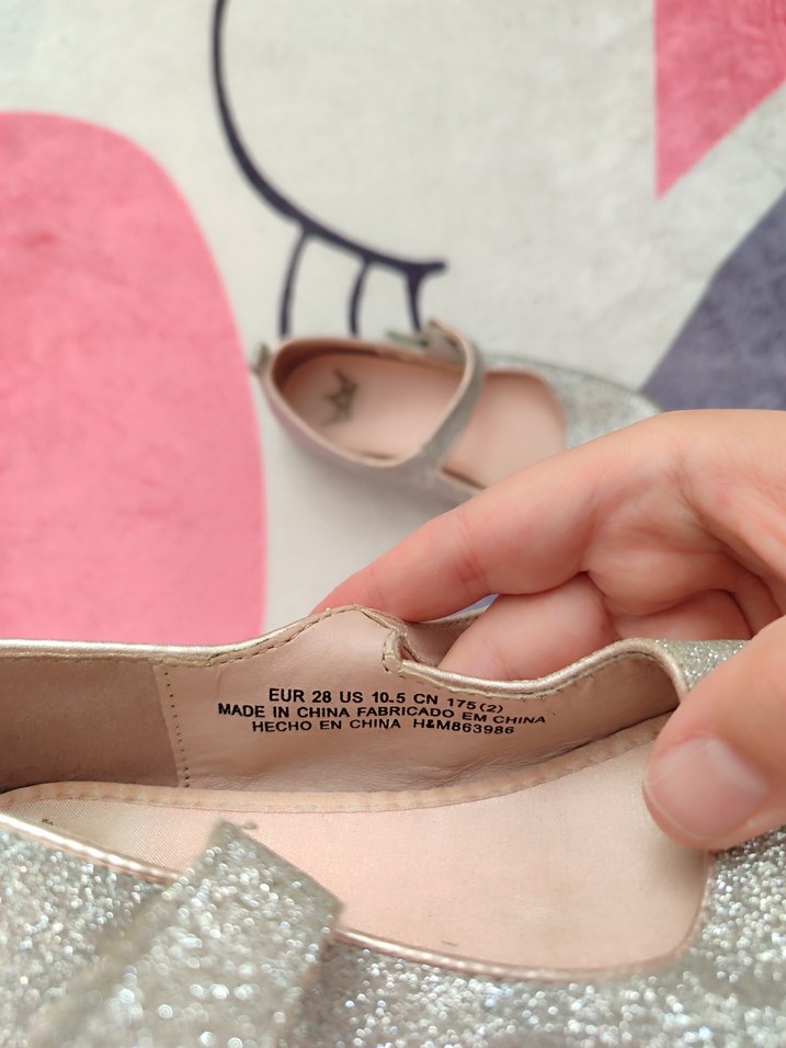 Kız Çocuk Gri Simli Babet Ayakkabı - Görsel 4