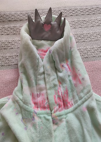 Kız Çocuk Mint Unicorn Desenli Bornoz - Görsel 7