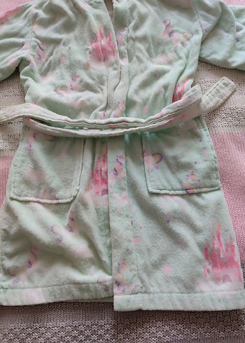 Kız Çocuk Mint Unicorn Desenli Bornoz - Görsel 2