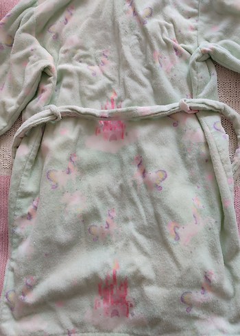 Kız Çocuk Mint Unicorn Desenli Bornoz - Görsel 4