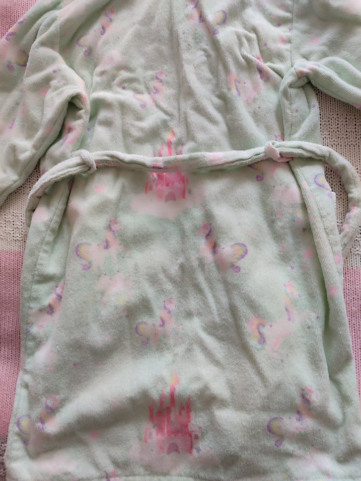 Kız Çocuk Mint Unicorn Desenli Bornoz - Görsel 4