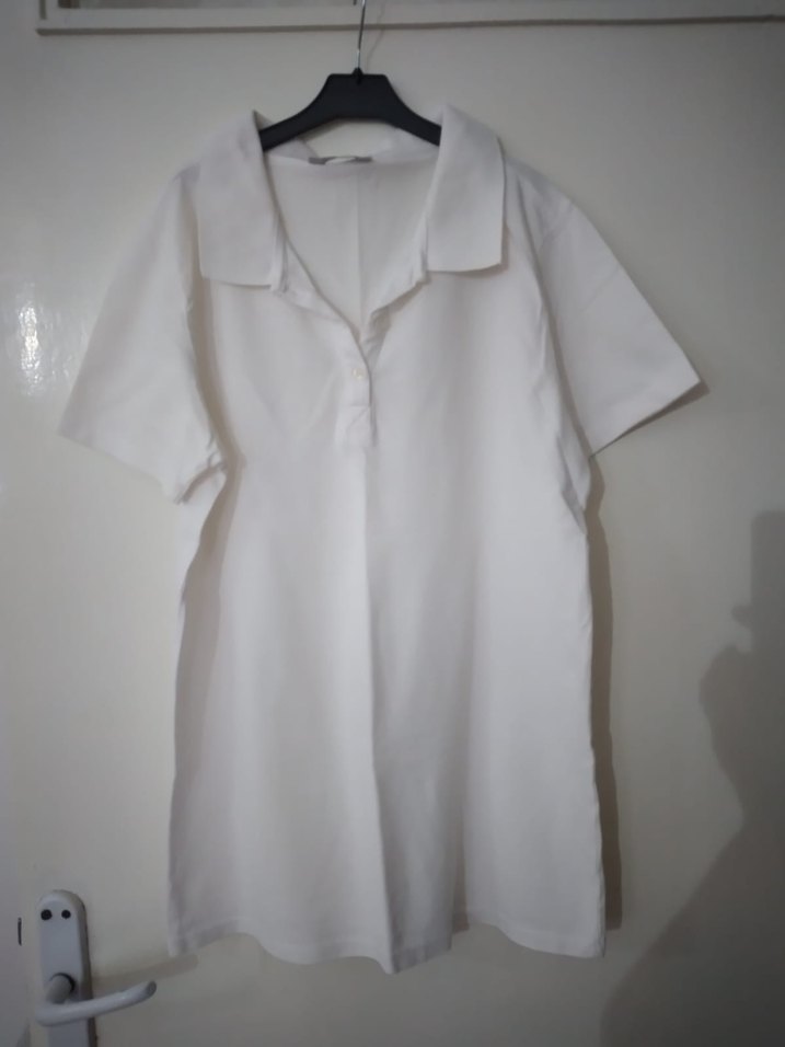 M beden beyaz Polo yaka tişört - Görsel 2