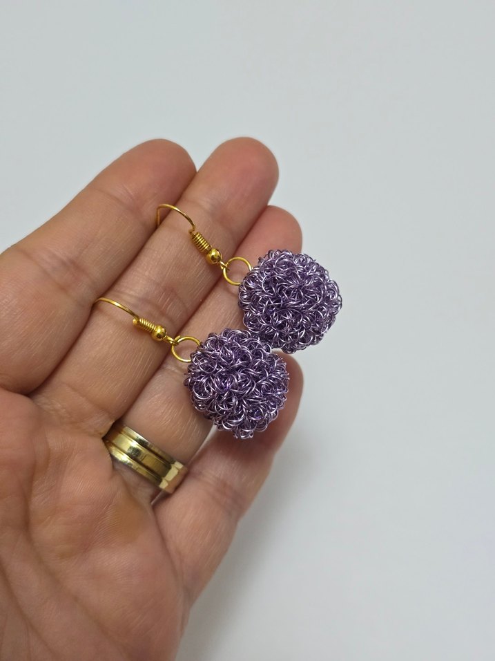 El Yapımı Top Küpe. SON 1 ADET - Görsel 2