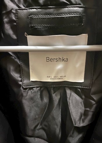 Erkek bershka Siyah Deri Biker Ceket - Görsel 4