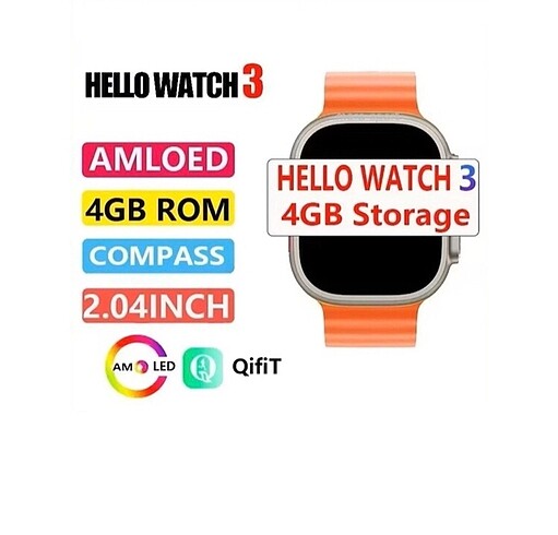 HELLO WATCH 3 AMOLED 4GB HAFIZA FULL MODEL