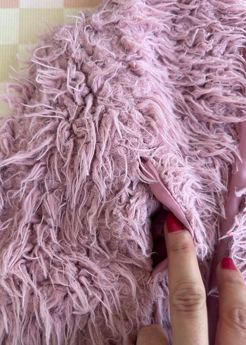 8 Yaş Beden pembe Renk Pembe Suni Kürklü Bohem Yelek