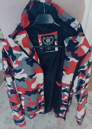 Diğer Camo Desenli Kapusonlu Spor Ceket