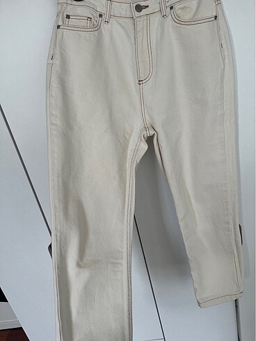 38 Beden Trendyolmila Ekru Jean Pantolon