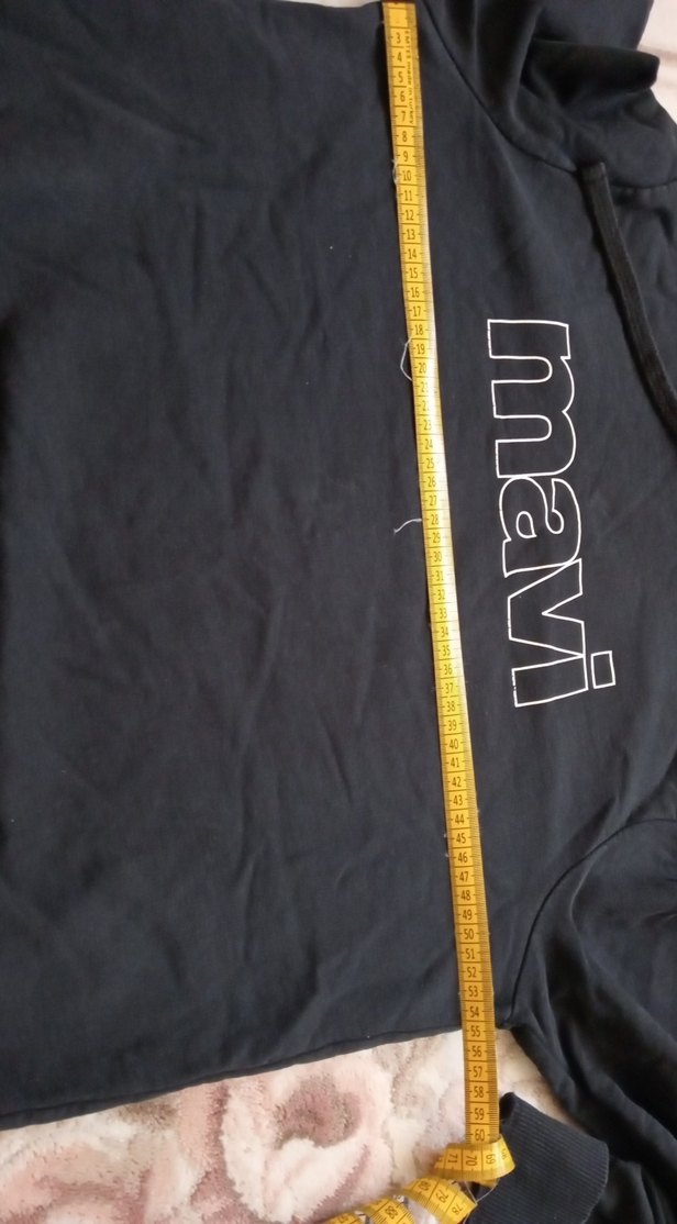 Mavi Siyah Kapüşonlu Fermuarlı Sweatshirt - Görsel 3