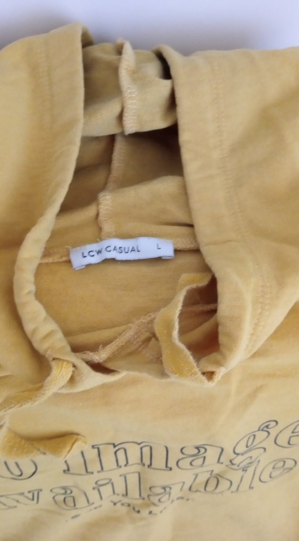 Kapüşonlu Sarı Kadın Sweatshirt - Görsel 2