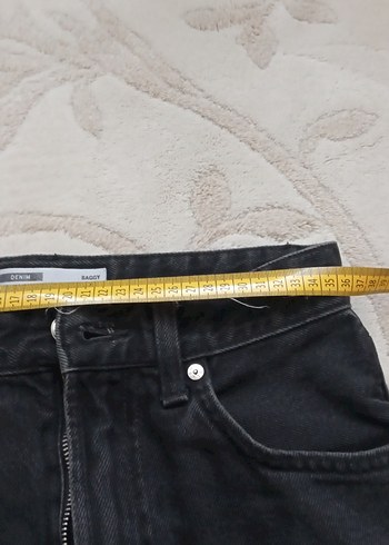 Bershka Baggy siyah Kot Pantolon - Görsel 4