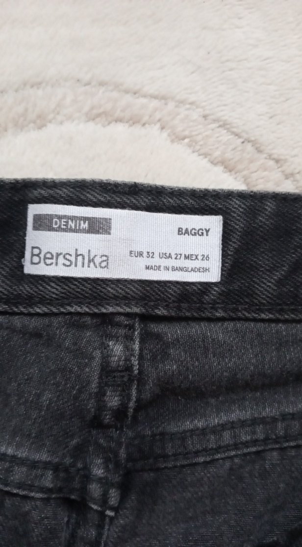 Bershka Baggy siyah Kot Pantolon - Görsel 2