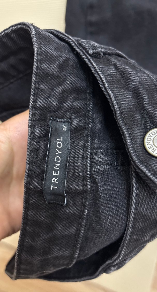 Siyah Midi Boy Loose Fit Kadın Kot Pantolon - Görsel 2