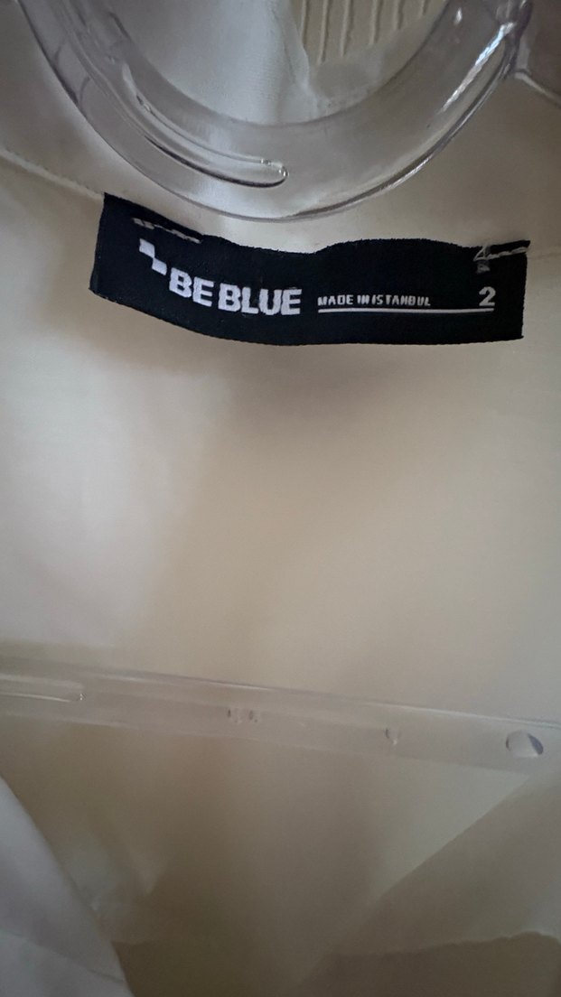 Be blue 
Düğmeli Beyaz Pamuklu Uzun Kollu Gömlek - Görsel 5