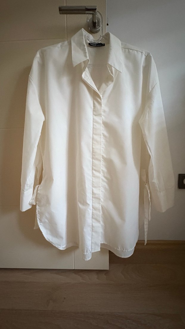 Be blue 
Düğmeli Beyaz Pamuklu Uzun Kollu Gömlek - Görsel 2