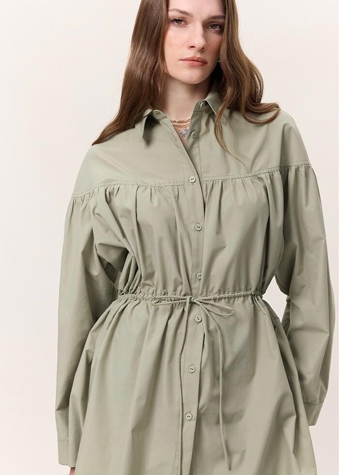 Manuka bağlama detaylı gömlek - Görsel 2