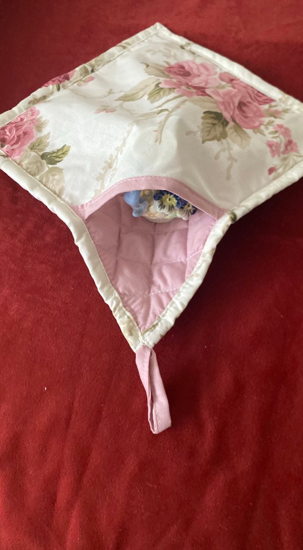 Pembe Çiçek Desenli Fırın Eldiveni - Görsel 3