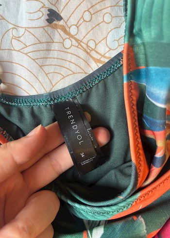 Çok Renkli Bohem Uzun Mayo - Görsel 8