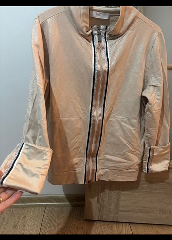 Bej Mini Kadın Eşofman Takımı Fermuarlı - Görsel 5