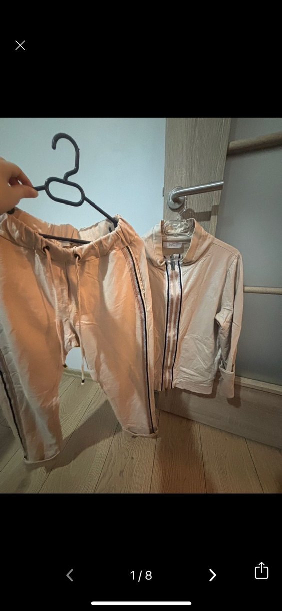 Bej Mini Kadın Eşofman Takımı Fermuarlı - Görsel 2