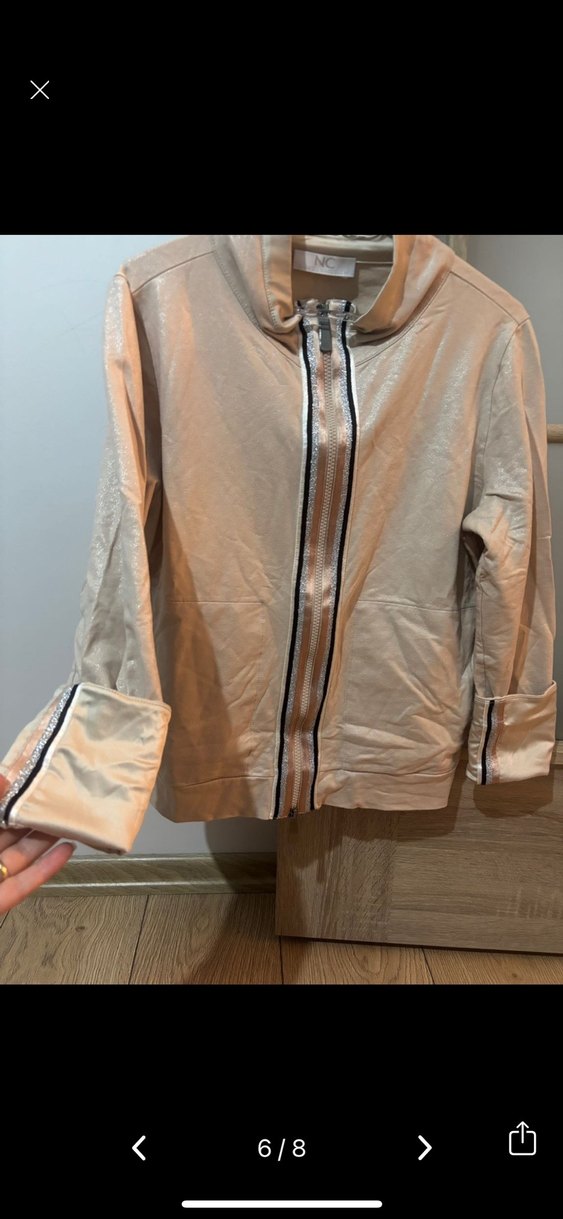 Bej Mini Kadın Eşofman Takımı Fermuarlı - Görsel 5