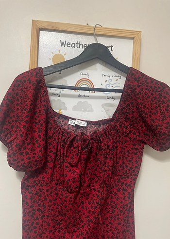 Bordo V Yaka Kısa Kollu Uzun Elbise - Görsel 3