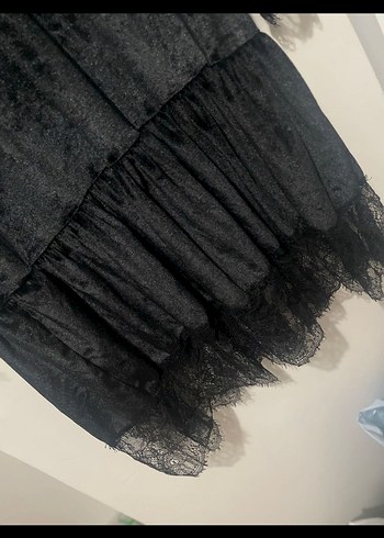 Siyah Uzun Kollu Gotik Kadın Elbise - Görsel 2