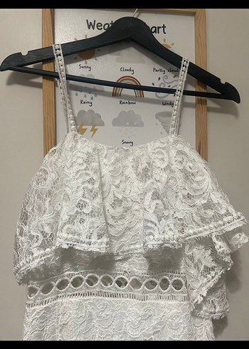 Bella Dantel İşlemeli Bohem Uzun Beyaz Elbise - Görsel 3