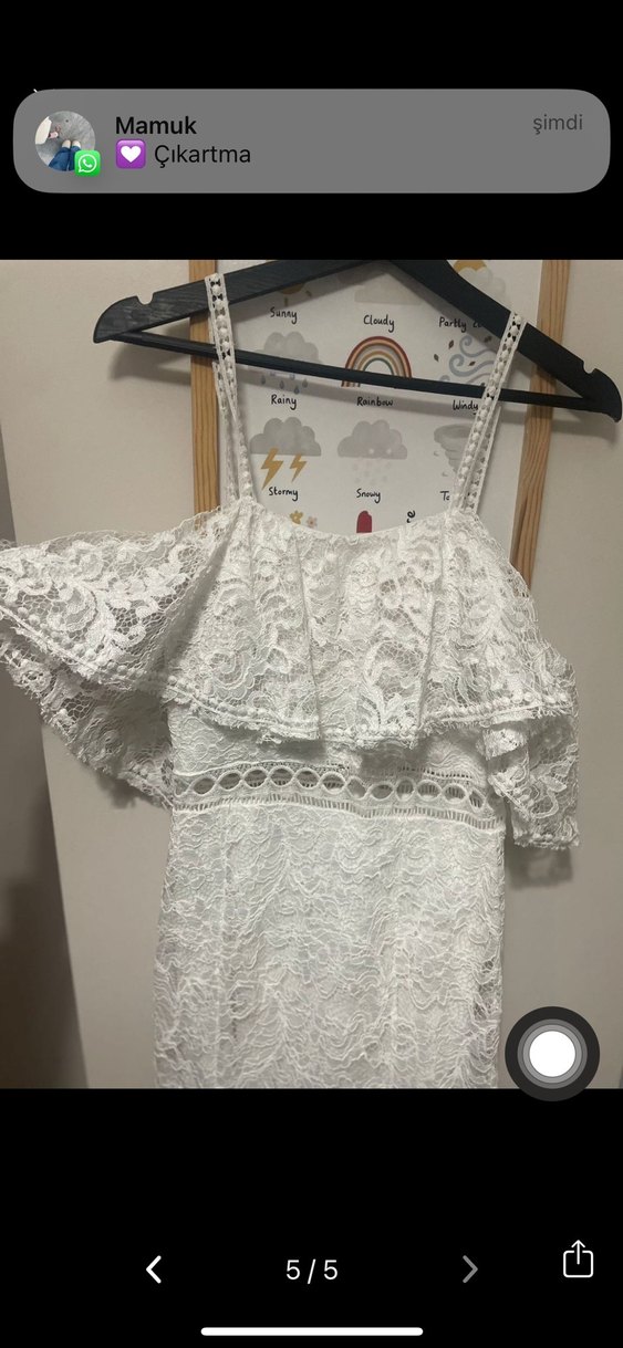 Bella Dantel İşlemeli Bohem Uzun Beyaz Elbise - Görsel 5