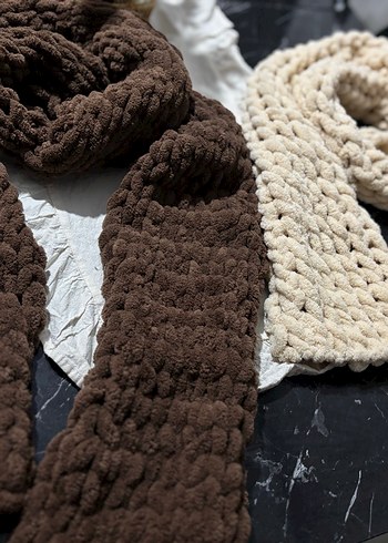 Puffy kahverengi atkı - Görsel 2