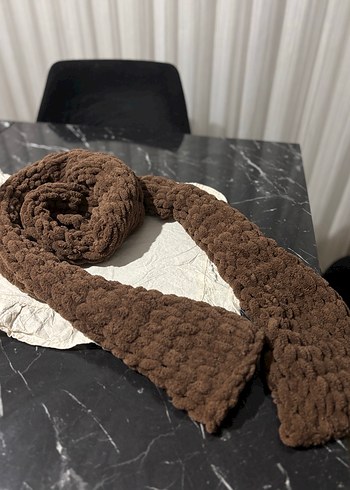 Puffy kahverengi atkı - Görsel 3