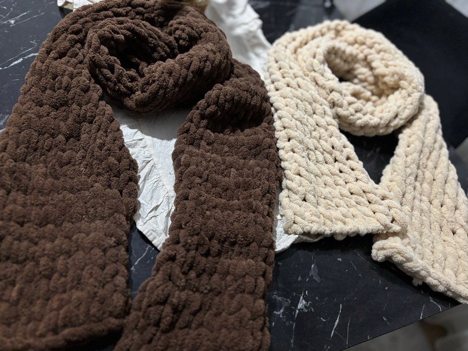 Puffy kahverengi atkı - Görsel 2