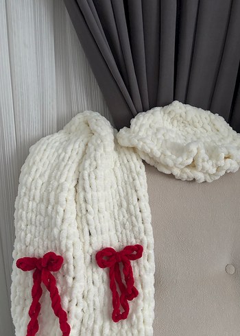 Puffy şapka ve atkı takım - Görsel 3