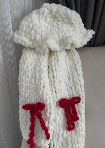 Puffy şapka ve atkı takım - Görsel 2