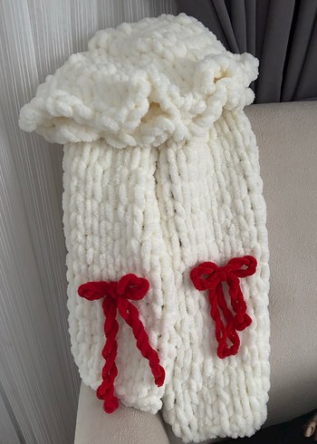 Puffy şapka ve atkı takım - Görsel 4