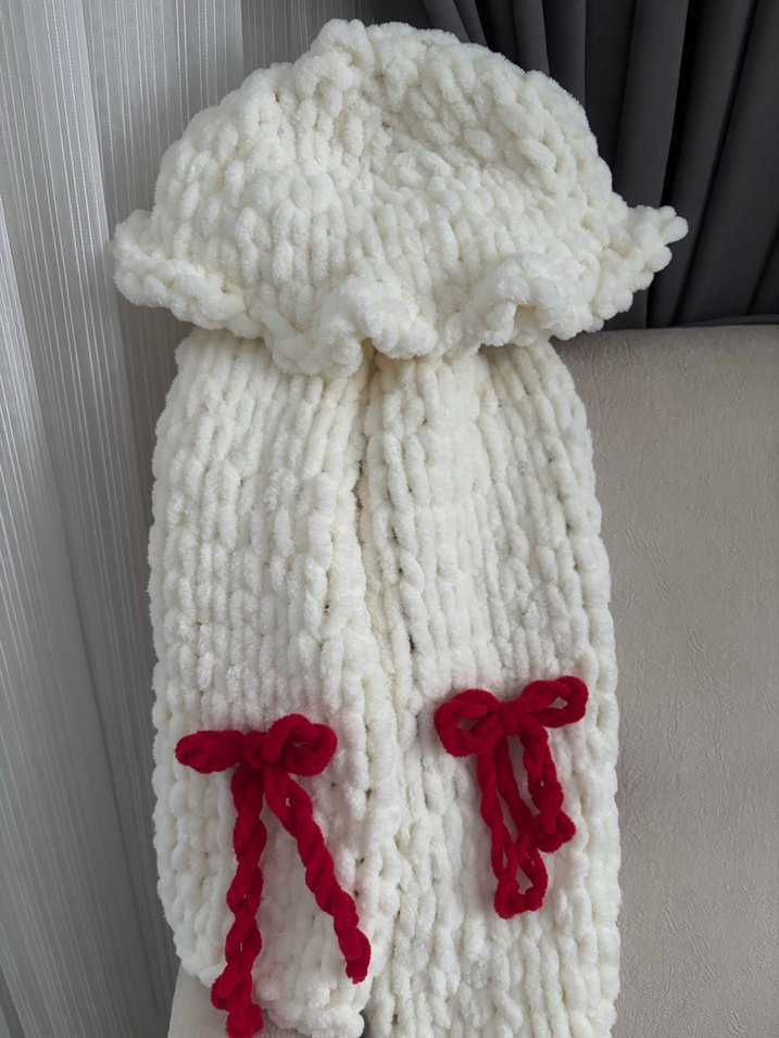 Puffy şapka ve atkı takım - Görsel 2