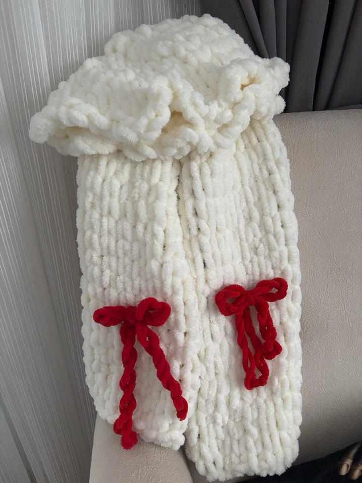 Puffy şapka ve atkı takım - Görsel 4