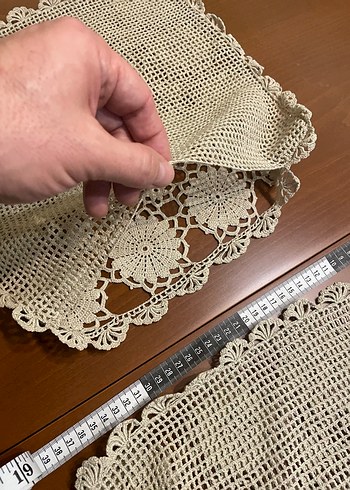 El Yapımı Kare Dantel Kırlent Kılıfı-El işi göz nuru - Görsel 7