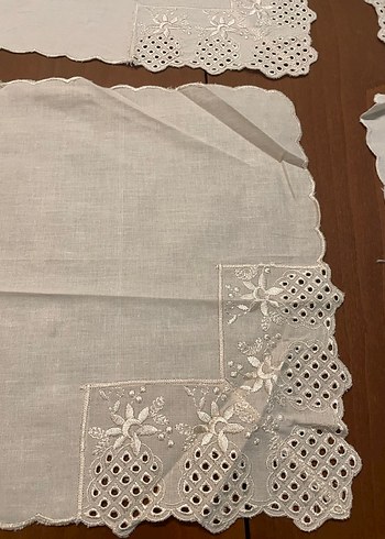 Nakışlı Vintage Bej Pamuklu Mutfak peçeteleri - Görsel 2